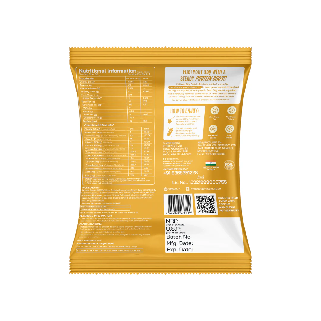 Assorted Protein Sachet Pack – Malai Kulfi,Chocolate,Banana & Coffee Flavour | As Seen on Shark Tank - Image 2