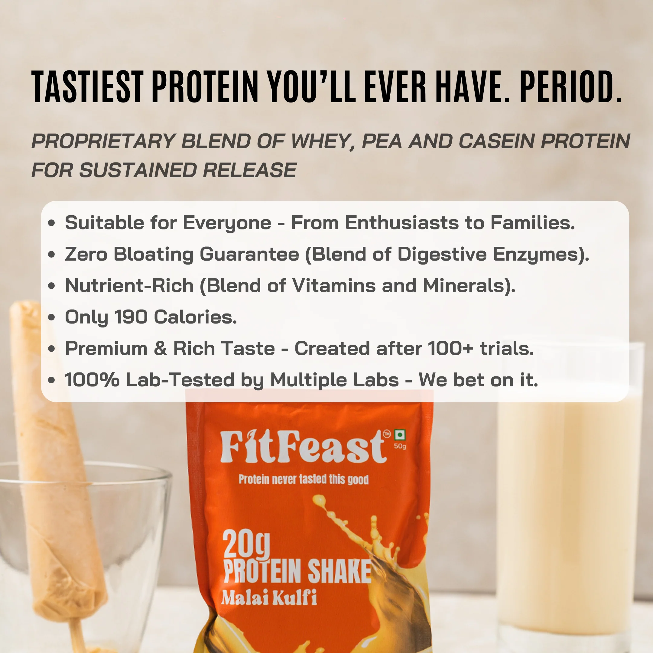 Protein Sachet : 2 x Chocolate, 1 x Malai Kulfi - Image 7
